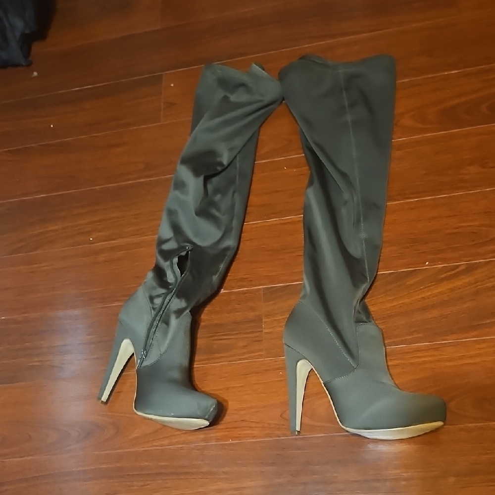 JustFab Olive Over the Knee Boots